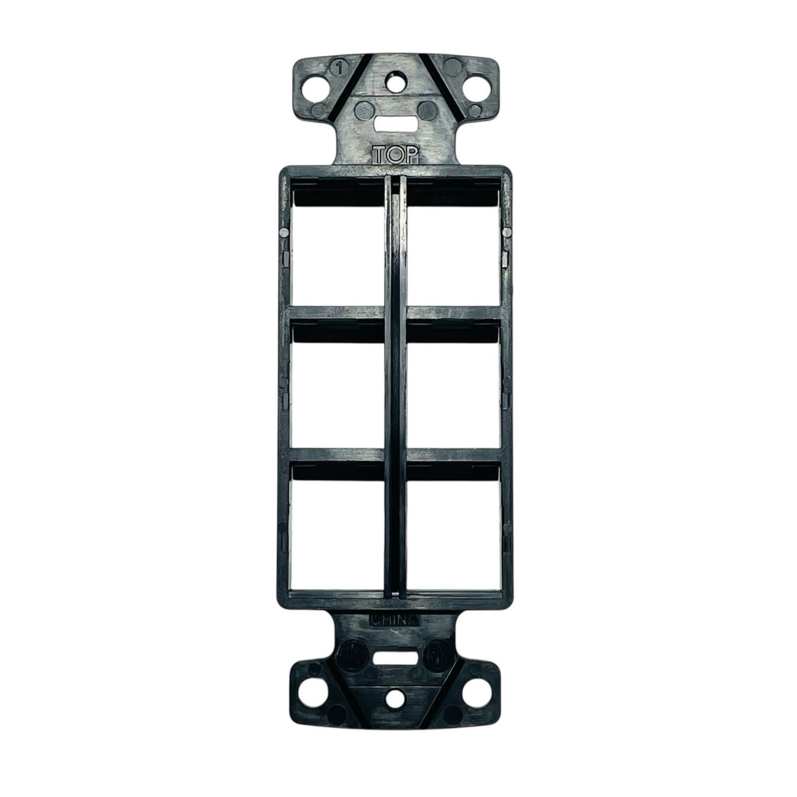 Qty 1 Hubbell NS616BK Black 6-port Keystone Decorator Frame ~NEW~