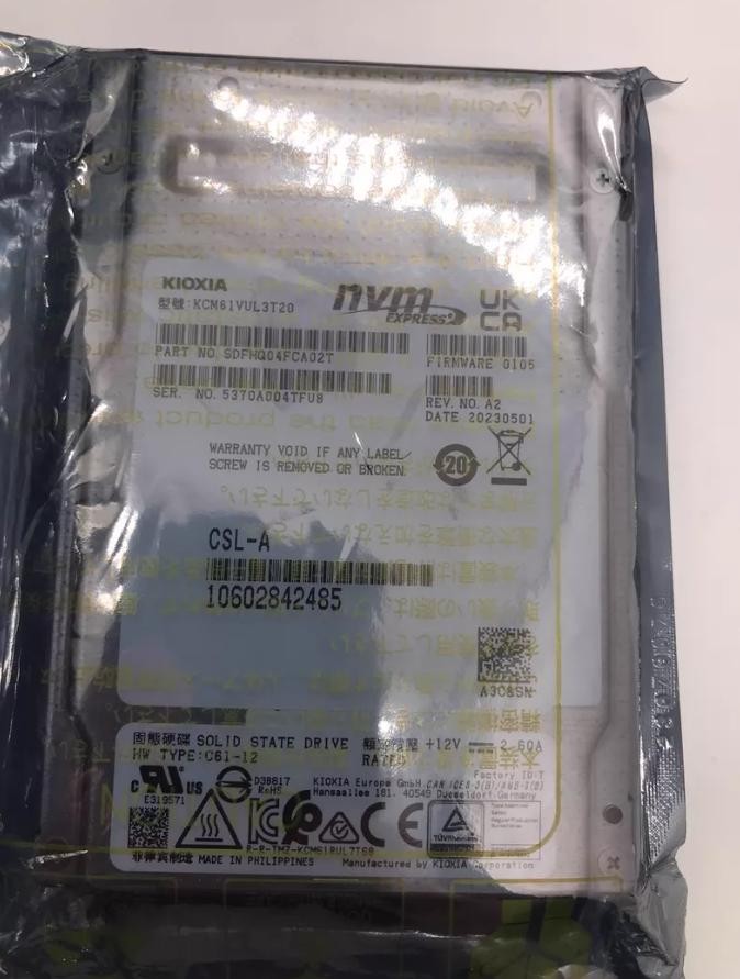 KIOXIA CM6 3.2TB SSD 2.5" U.2 NVME PCIe 4.0 X4 Solid State Drive KCM61VUL3T20
