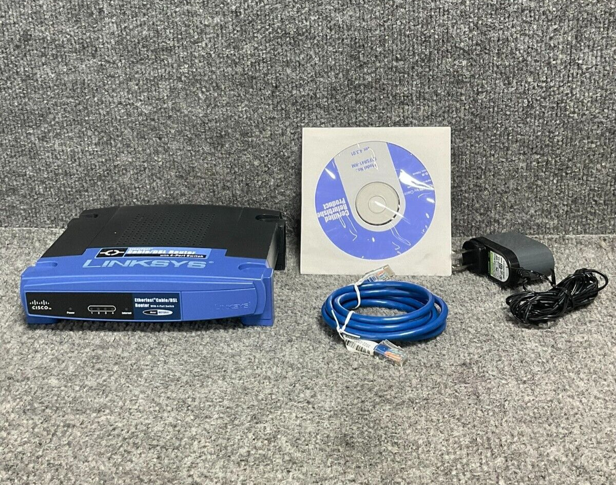 Cisco Linksys BEFSR41 EtherFast Cable DSL Router 4-Port 10/100 Switch Used