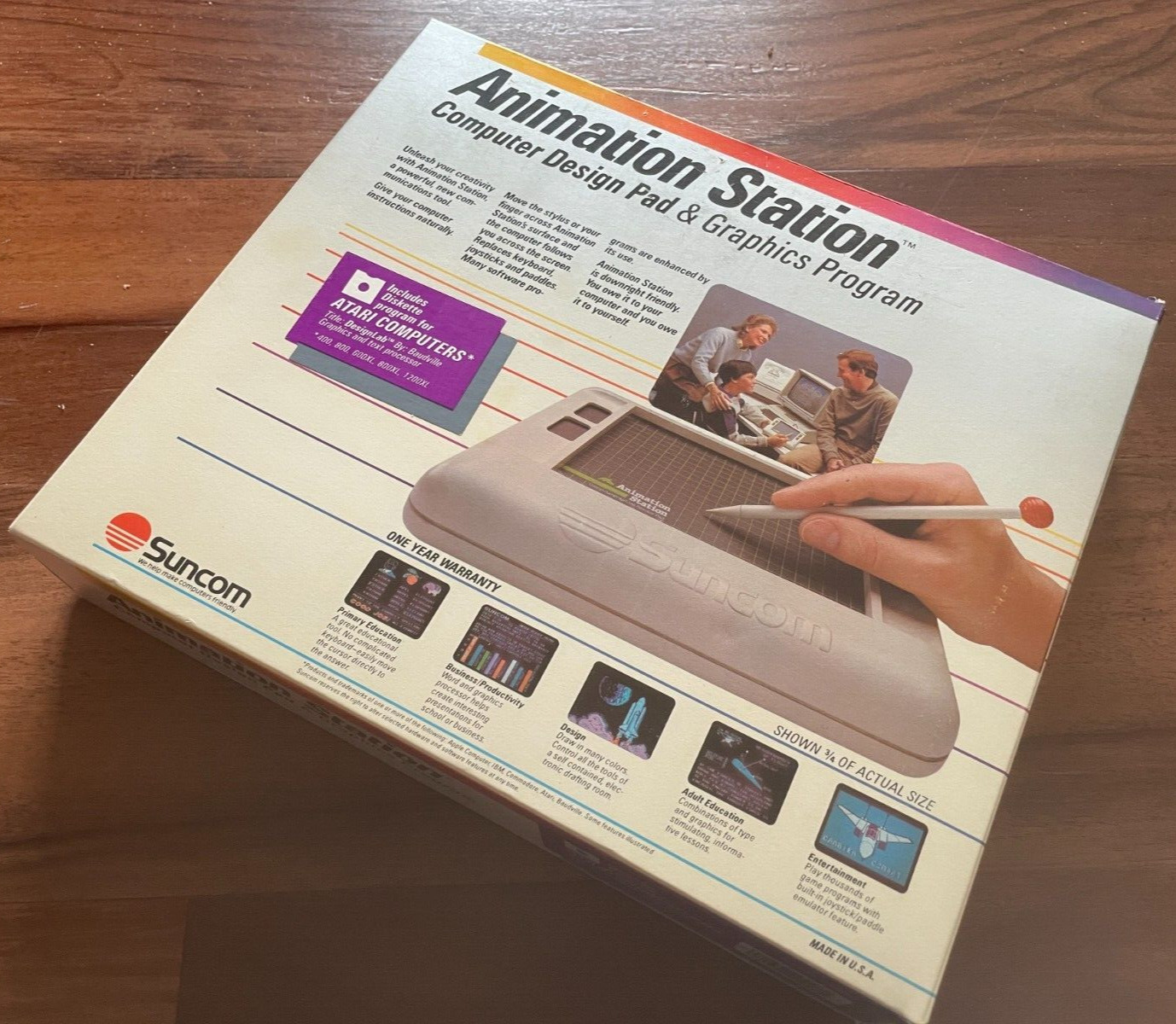 ANIMATION STATION Atari 8-Bit Computer Graphics Software+Design Pad COMPLETE/CIB