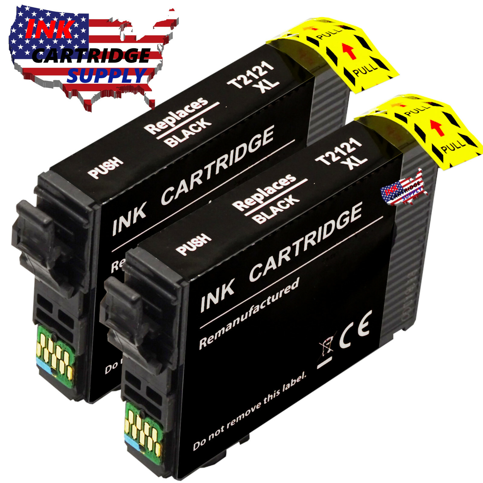 2PK 212XL 212 XL Rem. Black Ink for Epson XP-4100 4105 WorkForce WF-2830 WF-2850