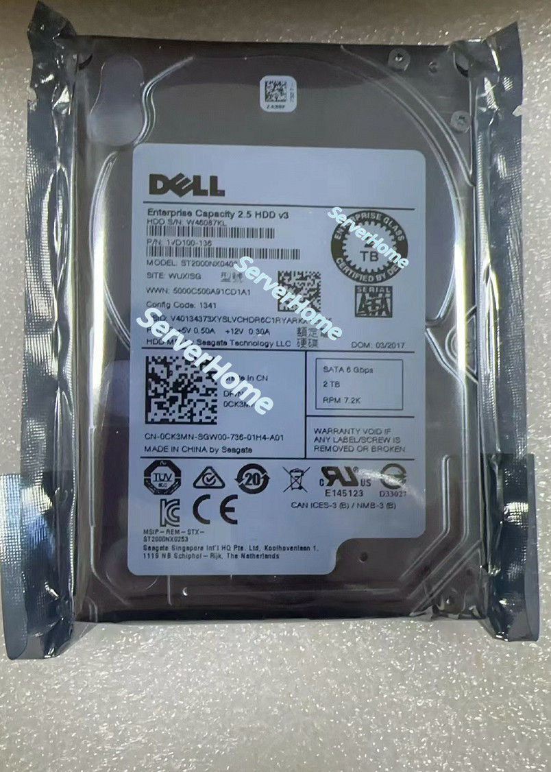 New Dell CK3MN 0CK3MN Seagate ST2000NX0403 2Tb 7.2K 2.5" SATA hard drive..