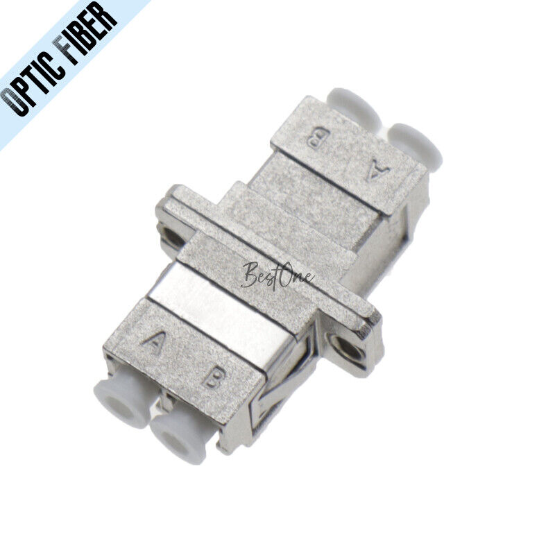 2Pcs LC to LC Metal SM/MM Duplex Optic Fiber Connector Fiber Optical Adapter