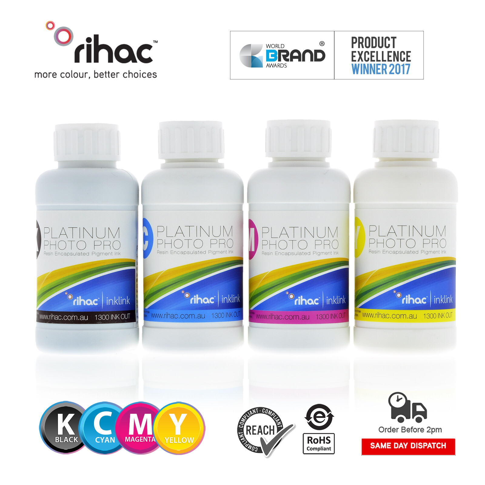 RIHAC Refill ink for InkLink CISS suits HP 940XL cartridge Pigment ink 8000 8500