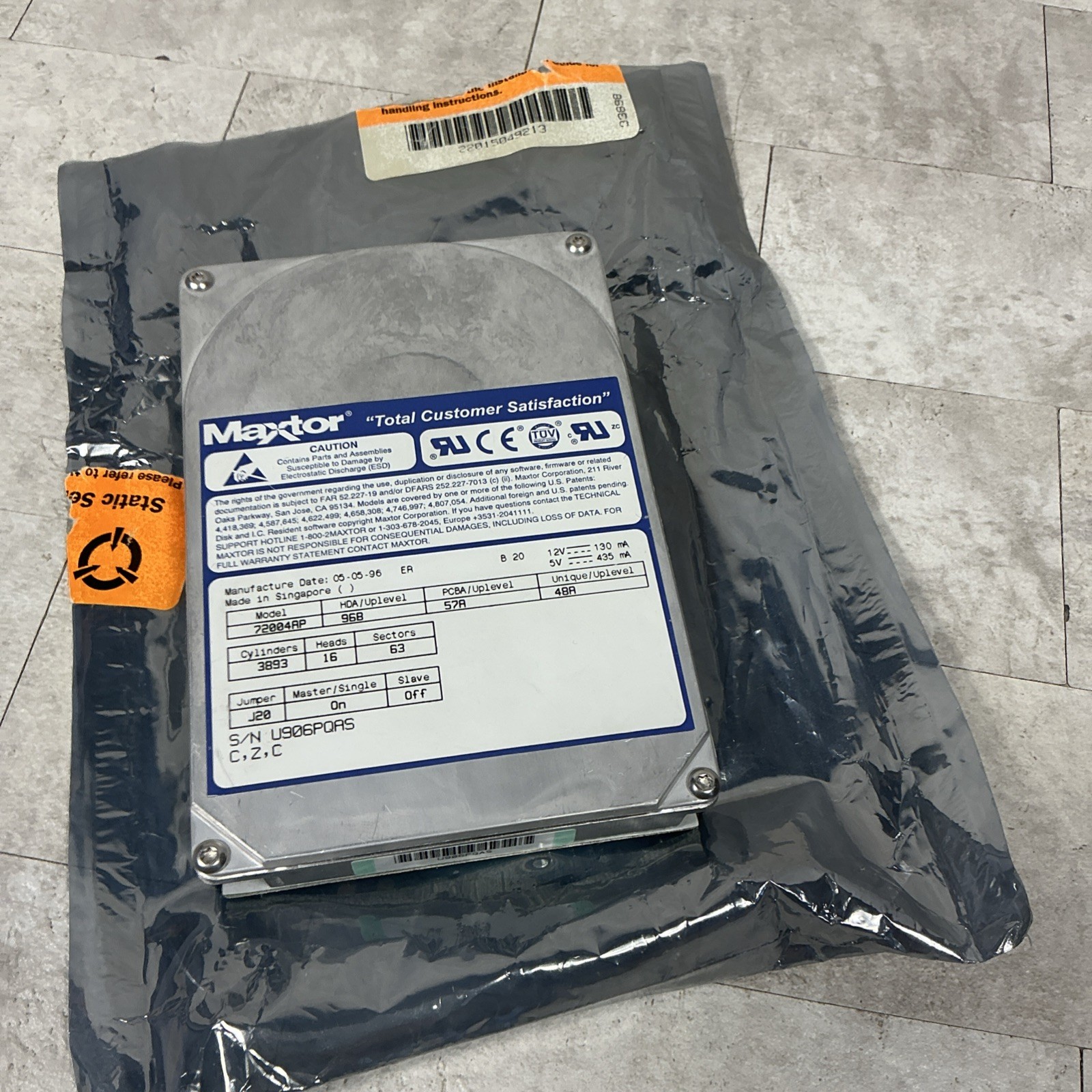 Vintage Maxtor 72004RP  2.1Gb IDE 3.5"  Hard Drives Tested