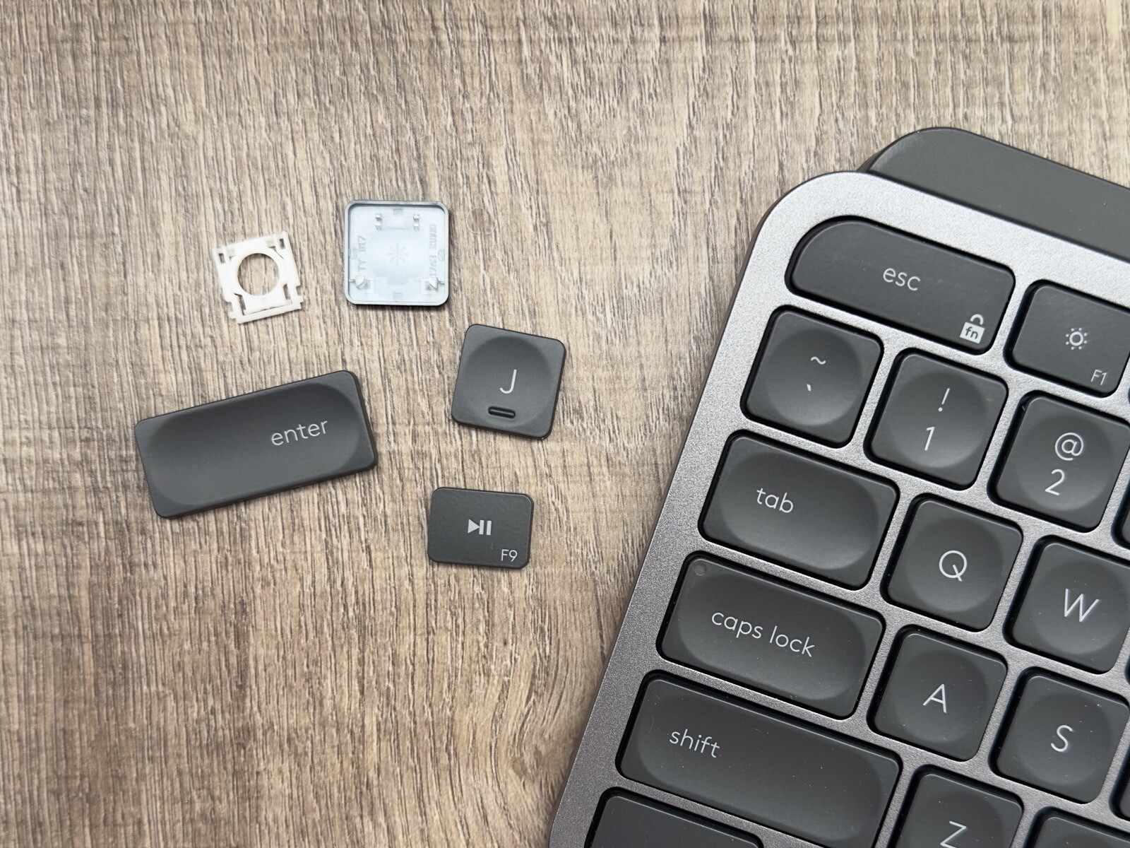 Logitech MX Keys - (1) Single OEM Replacement Key Cap and Hinge - Graphite