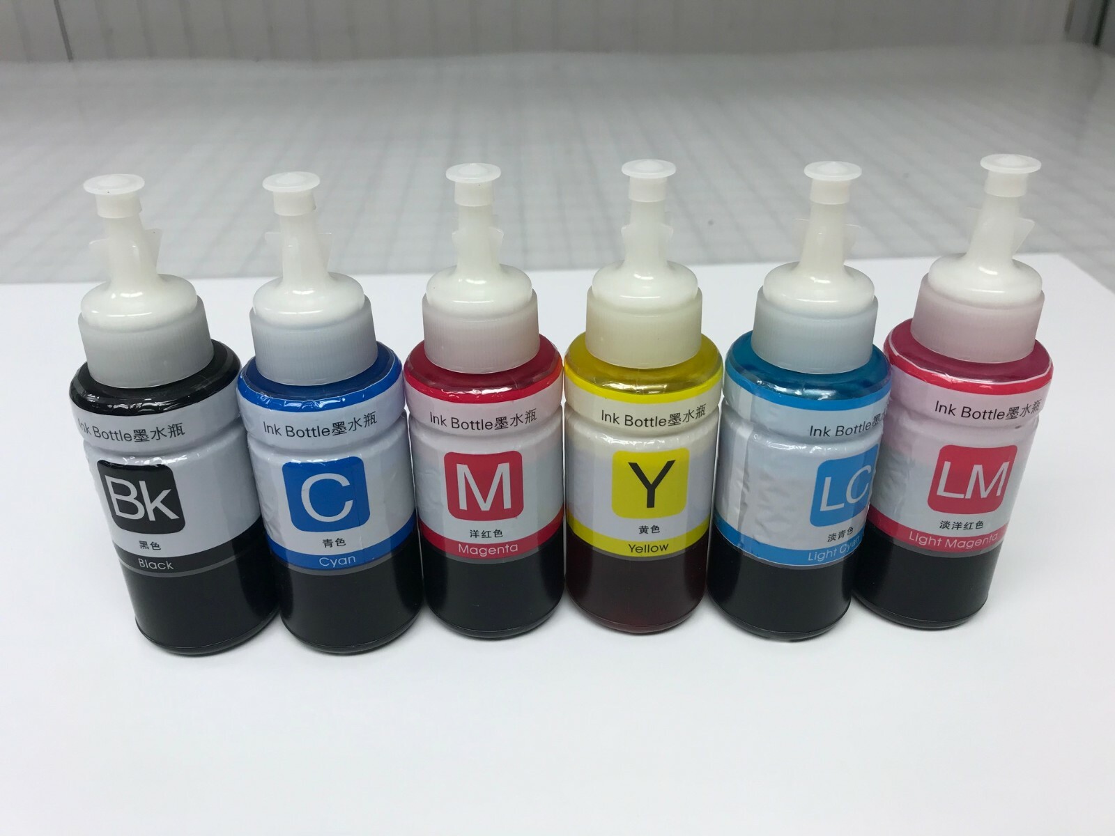 6Pk Black Cyan Magenta Yellow LC LM Refill Dye Ink for HP Canon Epson Cartridge