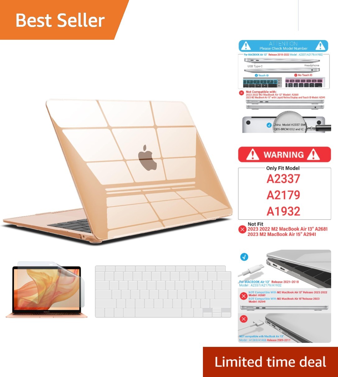 Sleek Hard Shell for MacBook Air 13" M1 – Protect & Enhance with Screen Film