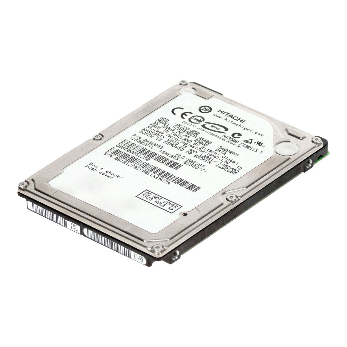 HARD DRIVE HITACHI TravelStar 5K320 HTS543225L9SA00 250GB 5.4K 8MB SATA 2.5