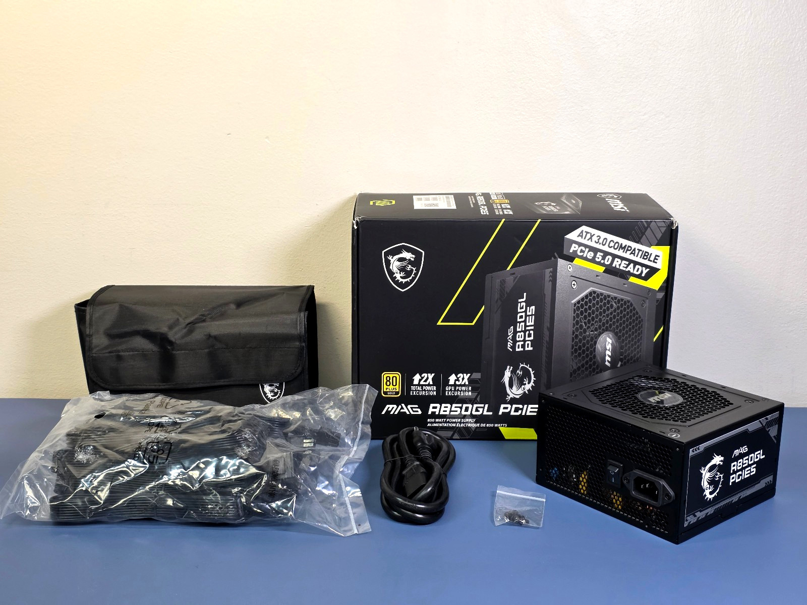 MSI MAG A850GL PCIE5 850W 80+ Gold Fully Modular ATX 3.0 Power Supply PSU – New