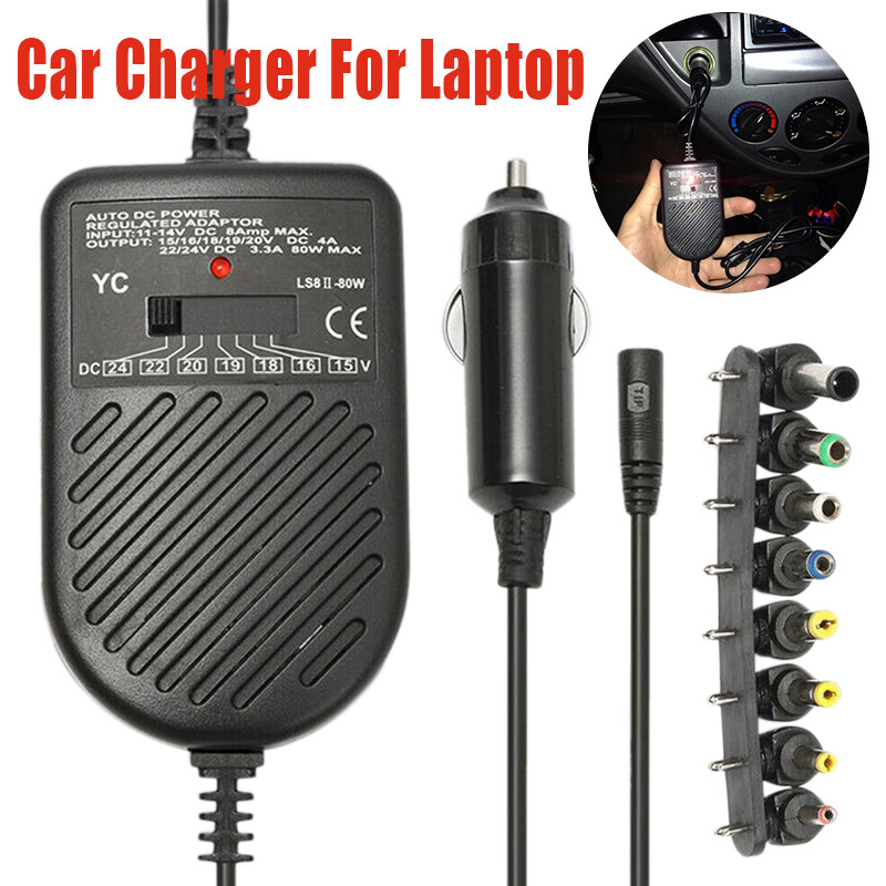 80W DC 12V Universal Car Power Supply Charger Adapter For Laptop Notebook CS