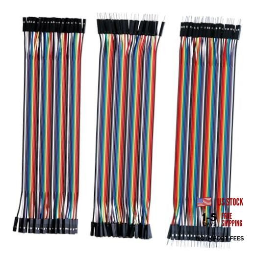 120pcs Multicolored Dupont Wire M-F, M-M, F-F for 8 inch 120pcs (F-F/M-M/M-F)