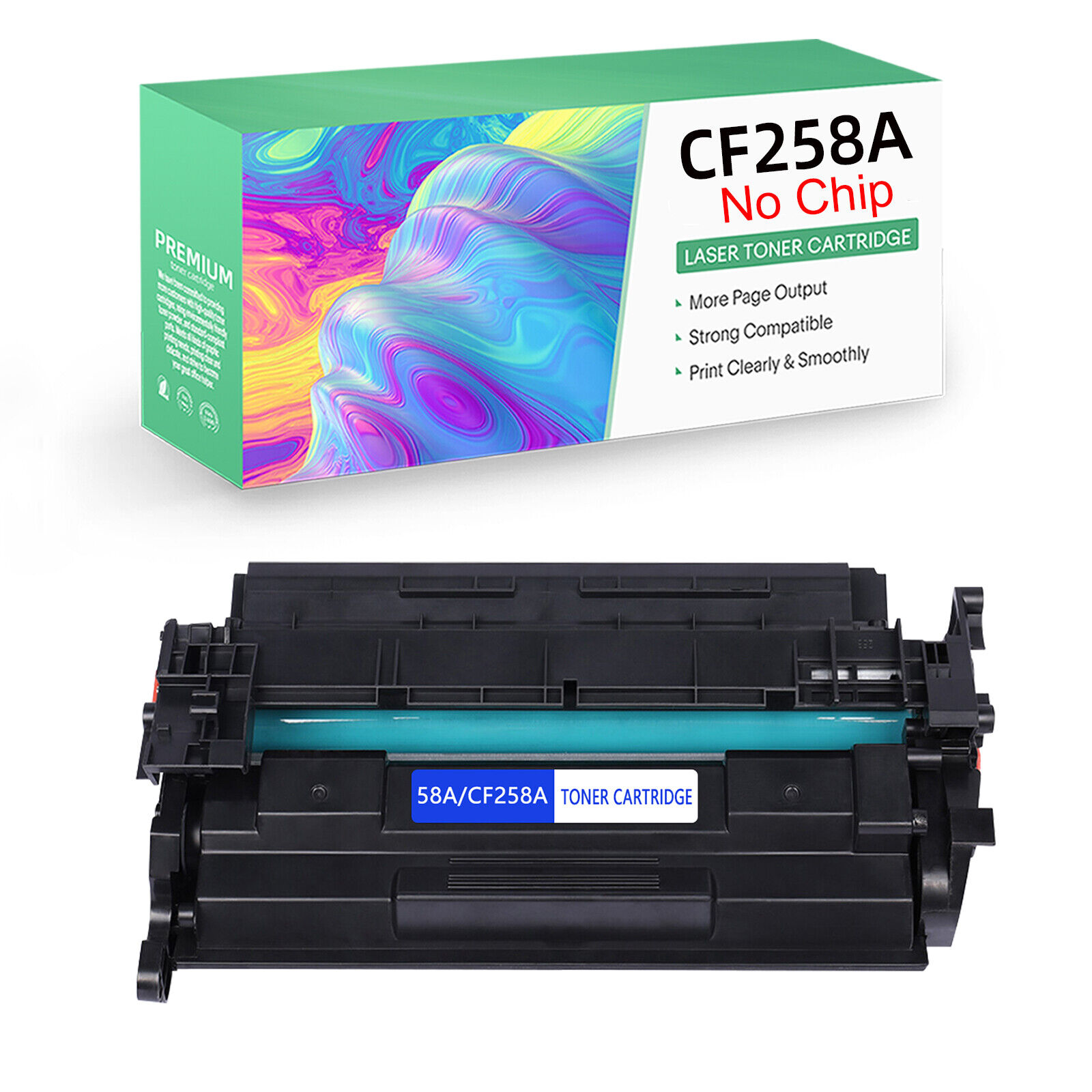 CF258A 58A BK Toner Cartridge No Chip for HP LaserJet Pro MFP M428 M428fdw Lot