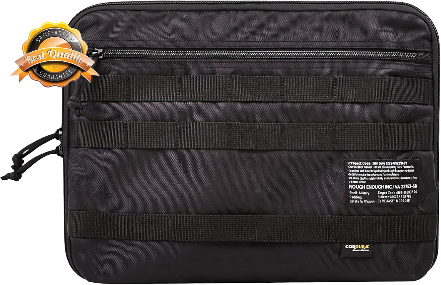 Rough Enough 14 Inch Laptop Sleeve, Tactical Briefcase with Molle, Black