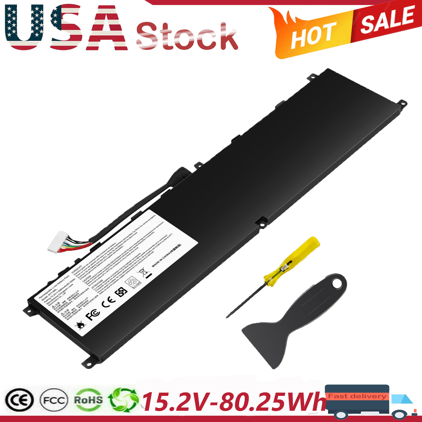 BTY-M6L LAPTOP BATTERY FOR MSI GS65 GS75 STEALTH 8SE 8SF 8SG 8RF 9SD CREATOR US