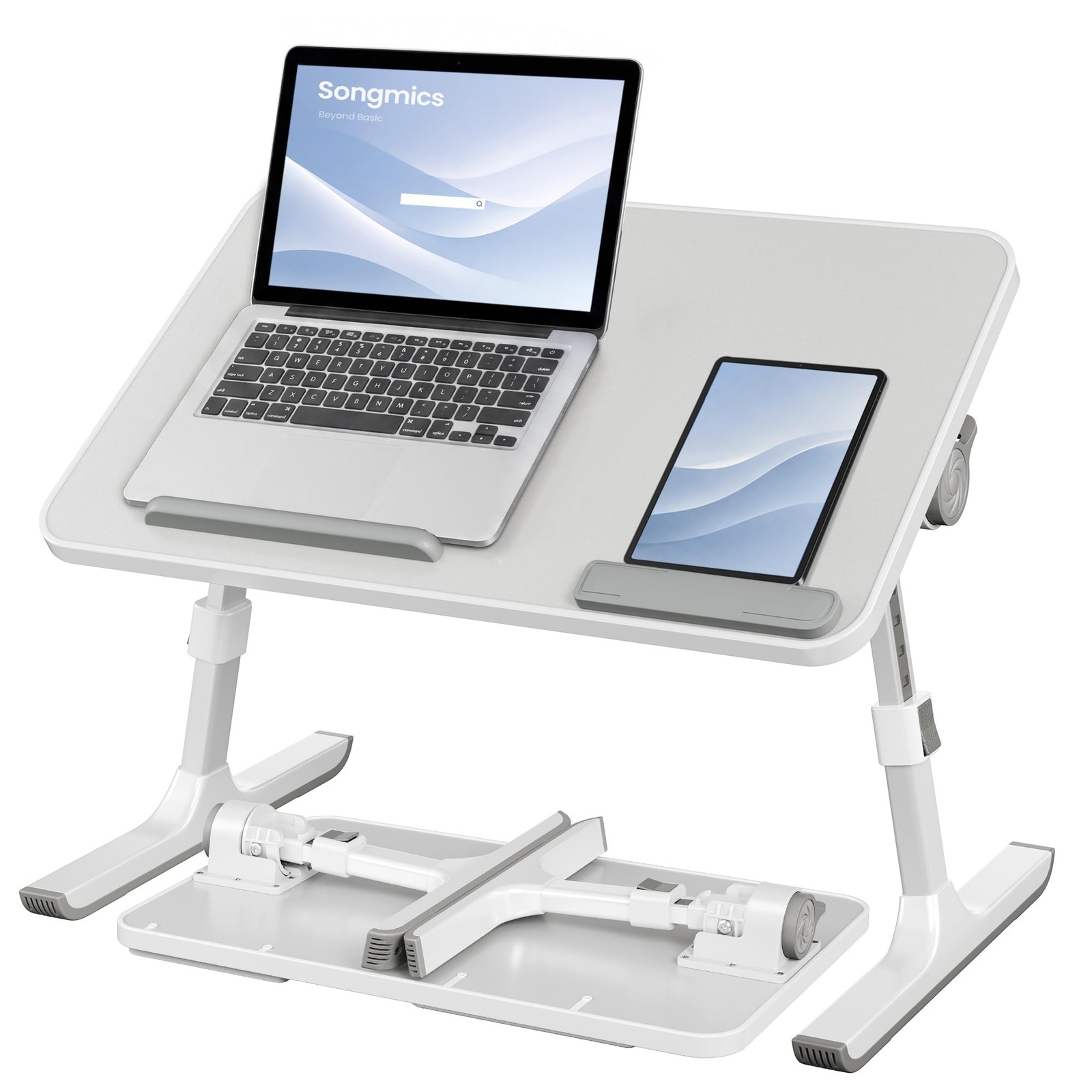 SONGMICS Adjustable Laptop Bed Desk Portable Lap Stand Table 6 Height Gray