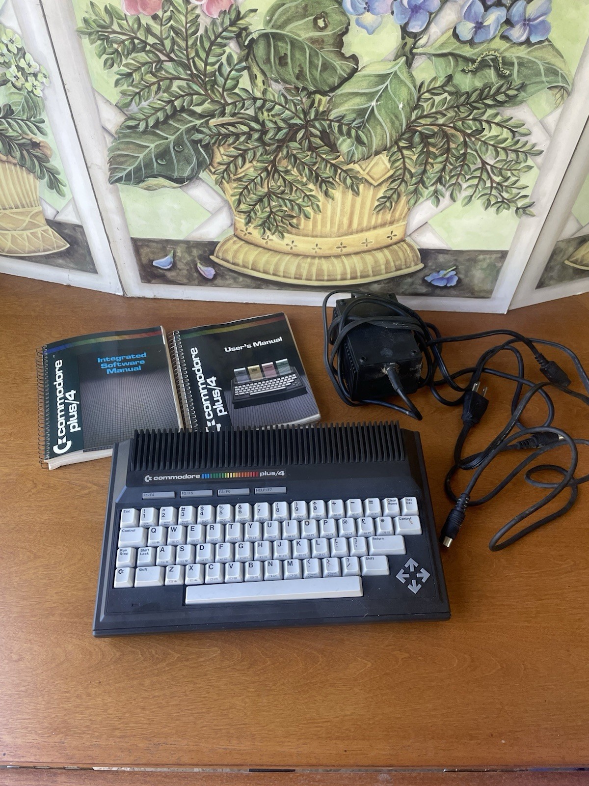 Commodore Plus/4 Computer With Power Cord 2 Books And Another Cable Turns On