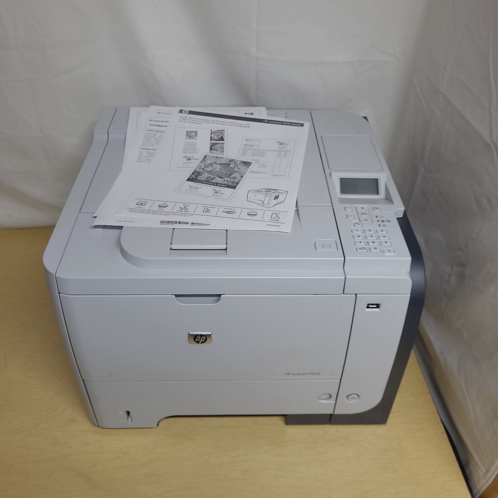 HP LaserJet P3015DN Printer Monochrome Duplex Network 17k Page Count Black White