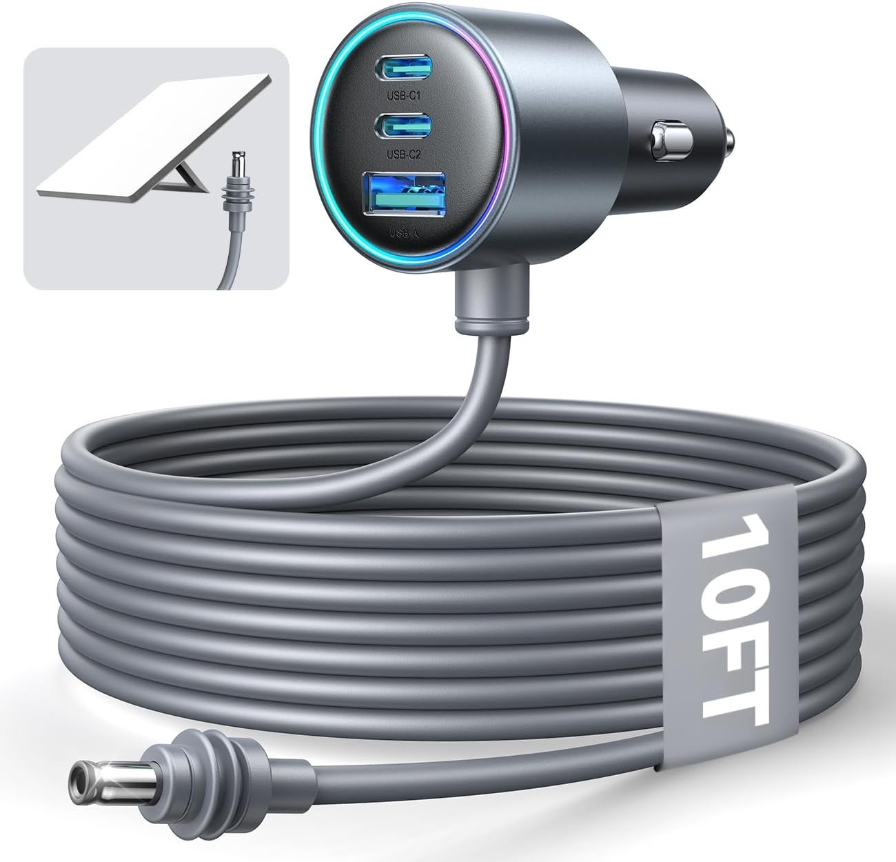 Starlink Mini Car Adapter, 10FT Starlink Mini Cable Car Charger, 12V-24V Cigaret