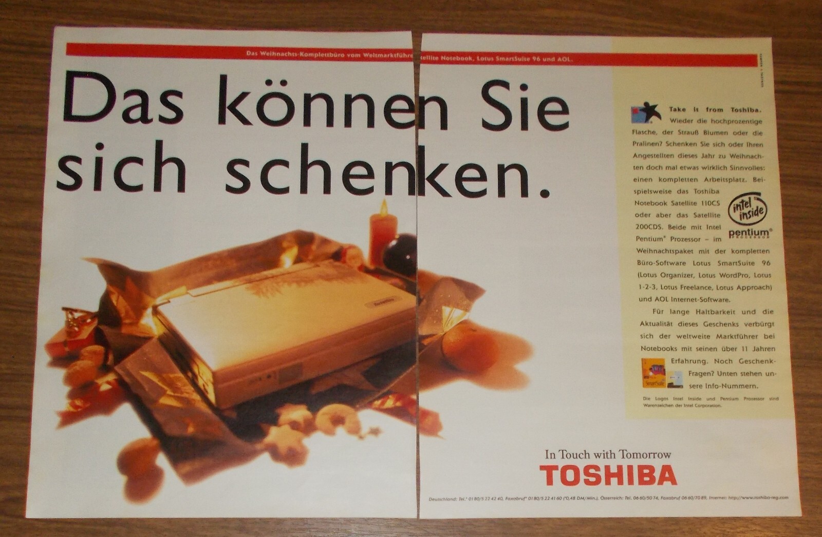 Rare Advertising TOSHIBA SATELLITE 110CS 200CDS Laptops Portable Computer #2 1996