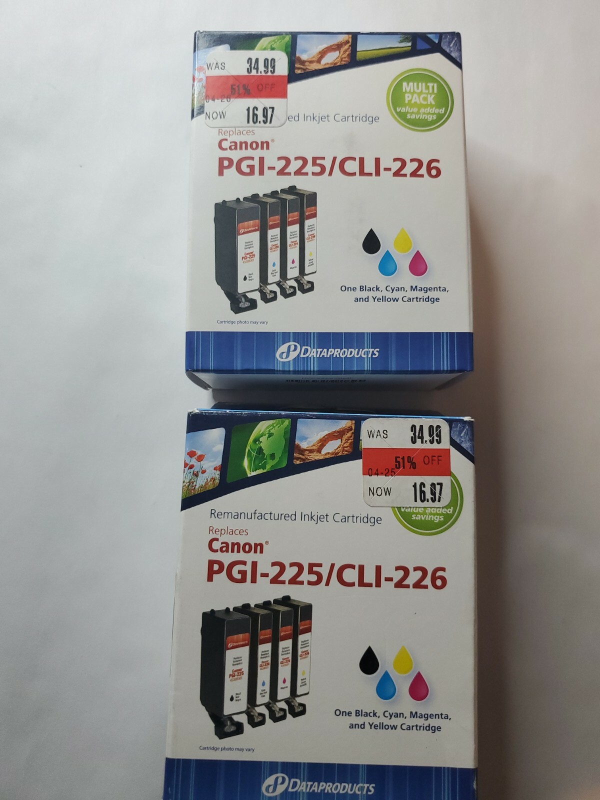 2 NEW  Dataproducts Canon PGI-225 Black & CLI-226 Color Ink.