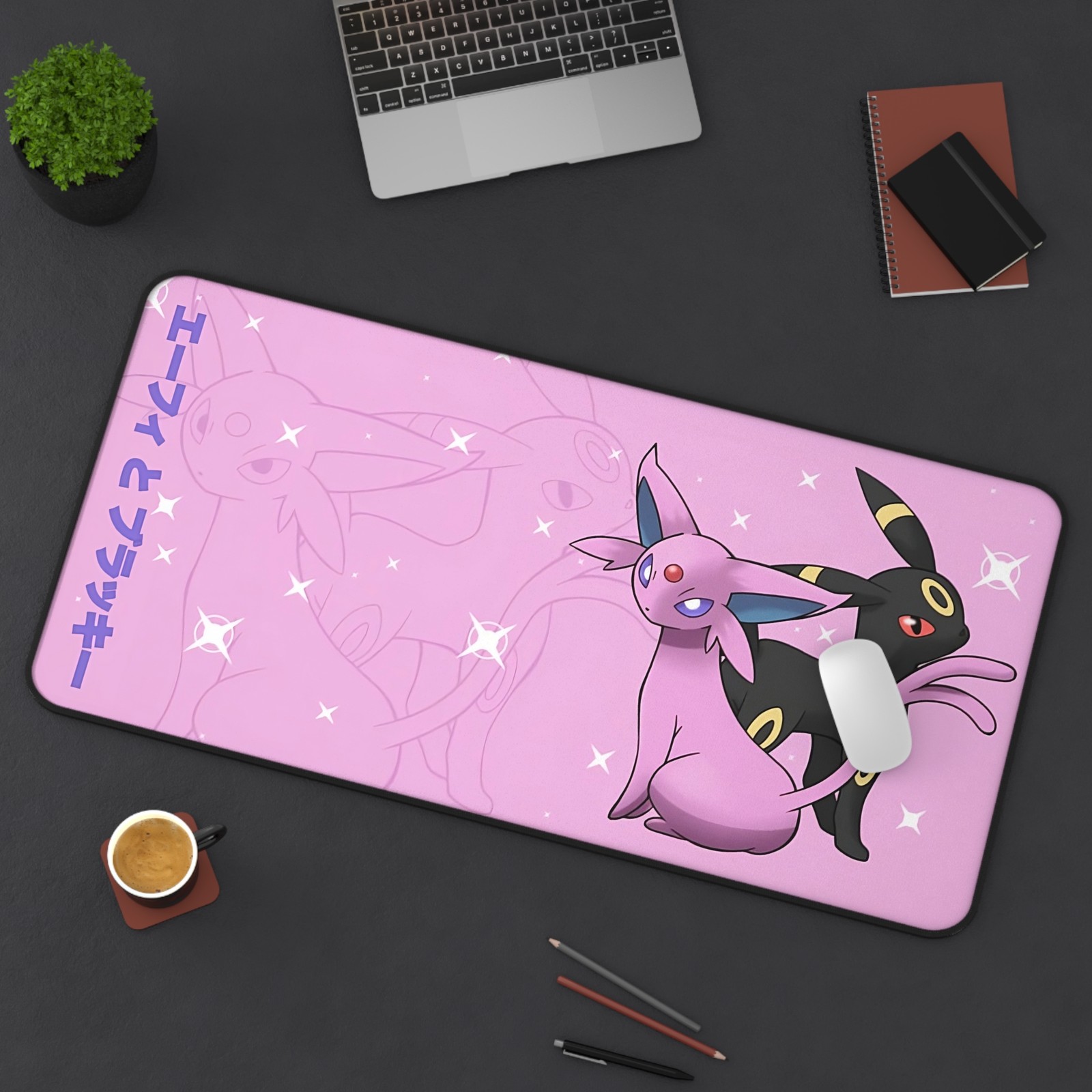 Umbreon Espeon Pokemon Japanese Desk Mat Mouse Pad, Long Desk Mats