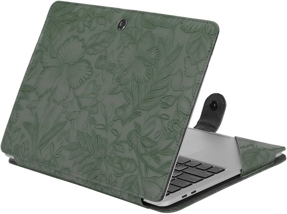 PU Leather Sleeve Case for Embossed Hibiscus Portfolio Protective Stand Cover