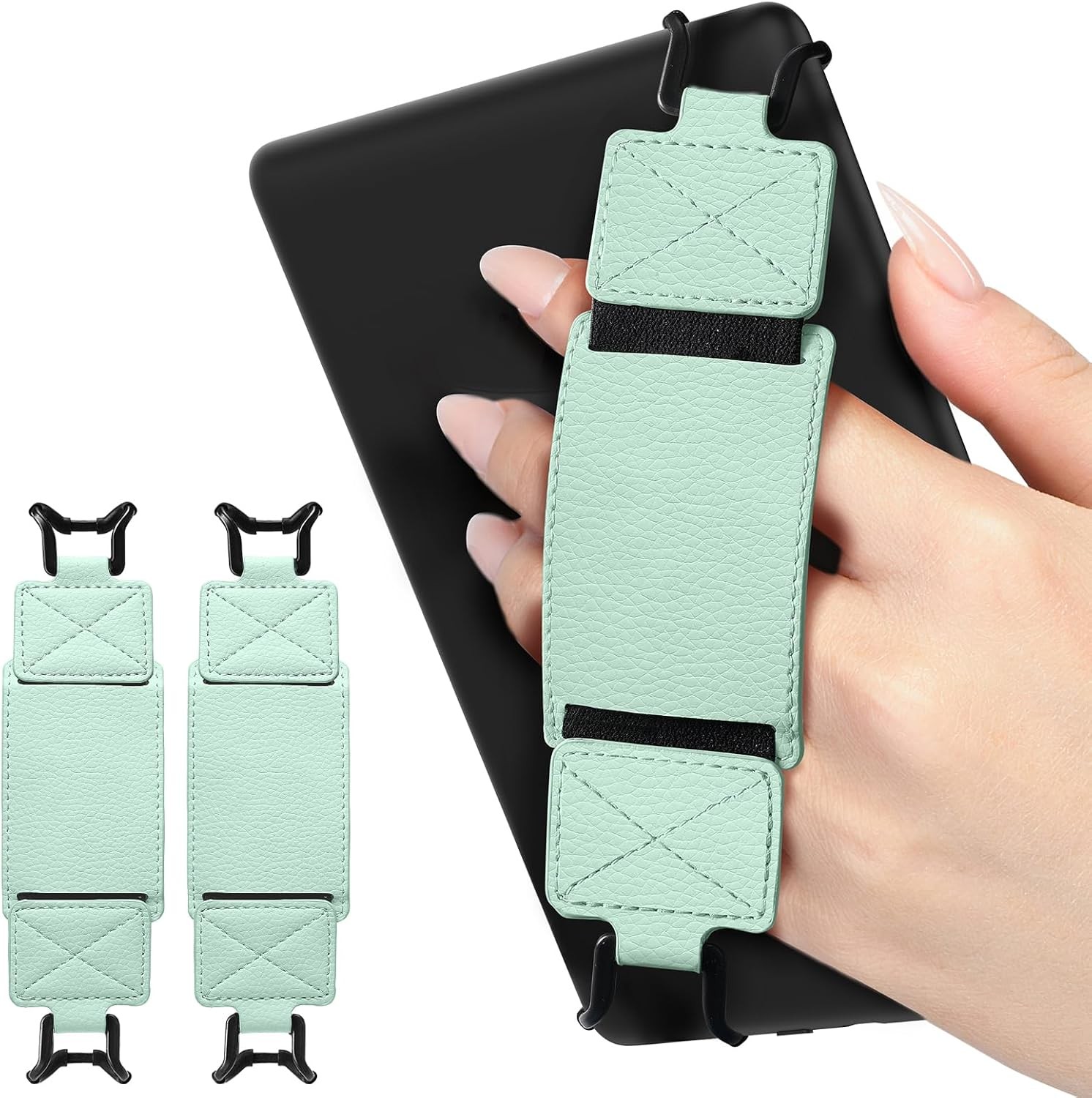 MoKo 2 Pack Security Hand Strap for 6-8" Kindle eReaders Fire Agave Green 