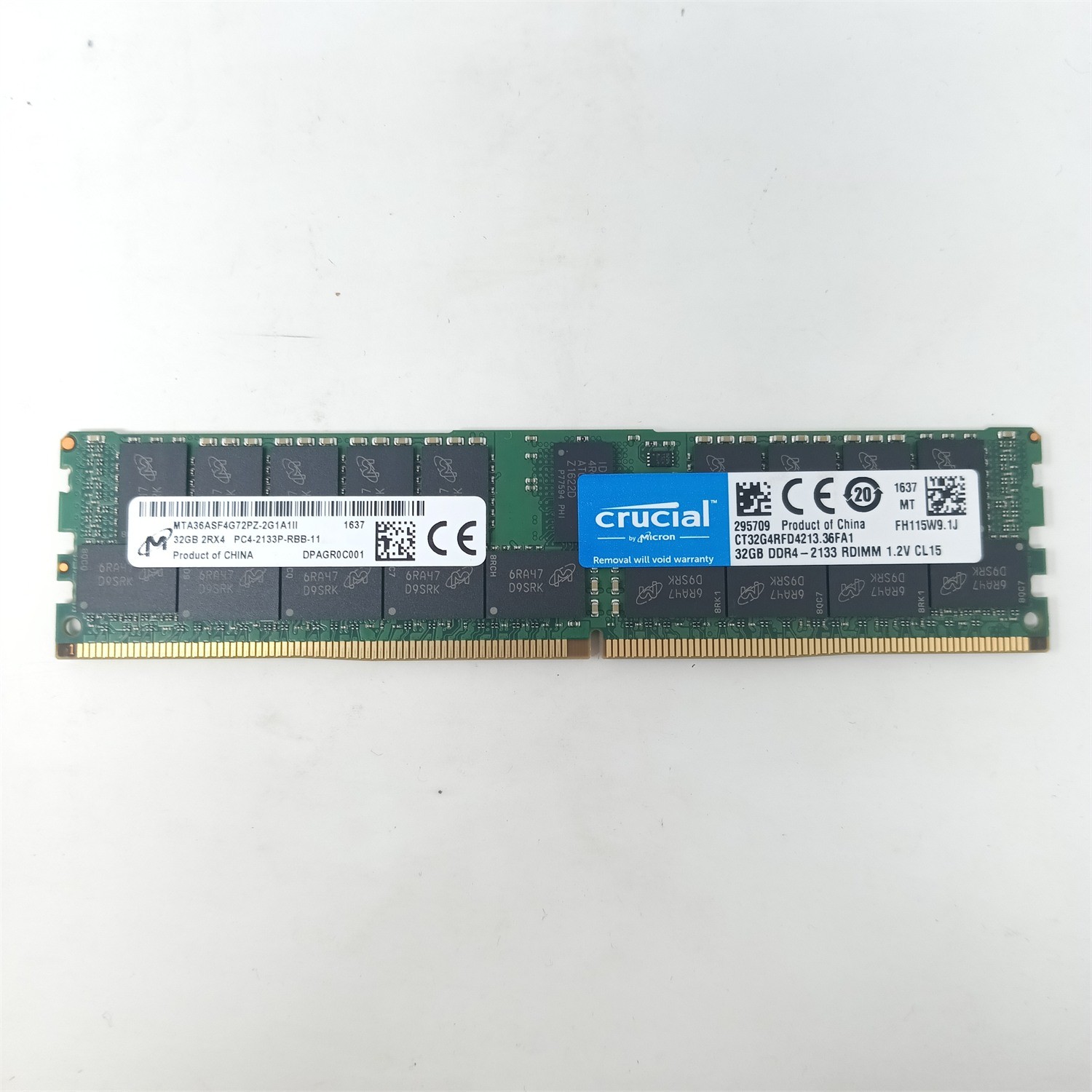 [Lot of 14] 32GB 2Rx4 PC4-2133P-RBB-11 Server RAM MTA36ASF4G72PZ-2G1A1 Micron
