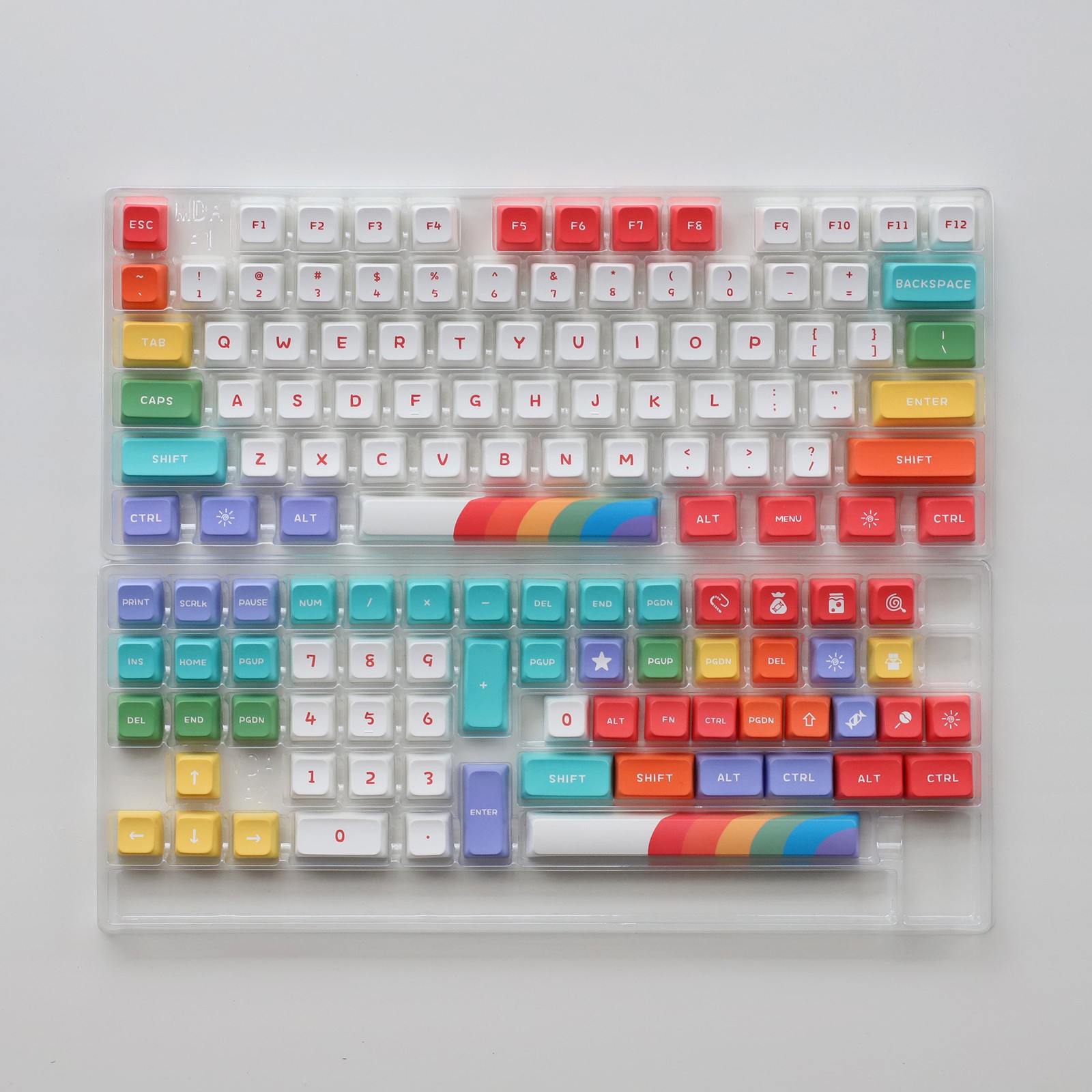 Colorful Rainbow Candy MDA Profile Dye Subs PBT Keycap Set