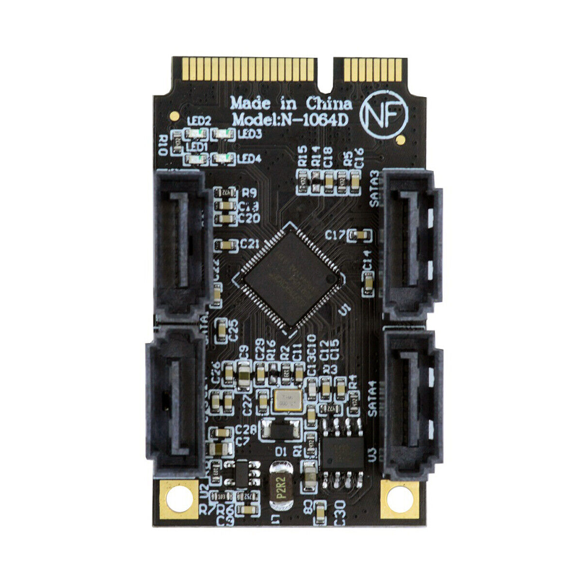 Cablecc Mini PCI-E PCI Express SATA 3.0 Four Ports Adapter Converter