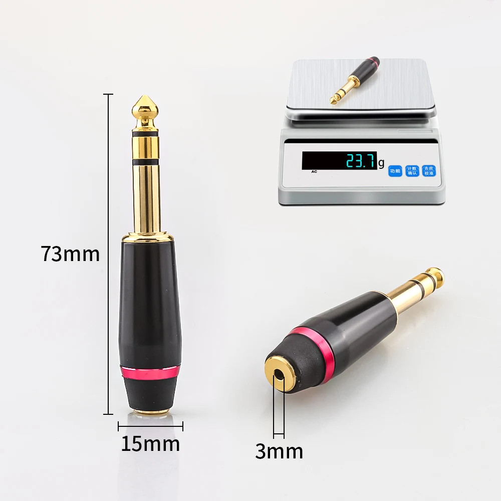 2.5mm/3.5mm/4.4mm Balanced Female to 1/4 6.35mm Gold Plated TRS Male Adapter