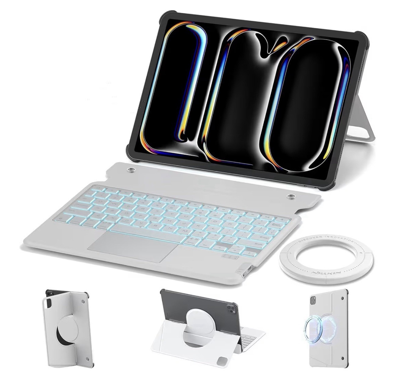 Nillkin MagicCase Keyboard Stand for iPad Pro 13 (2024) White Backlit