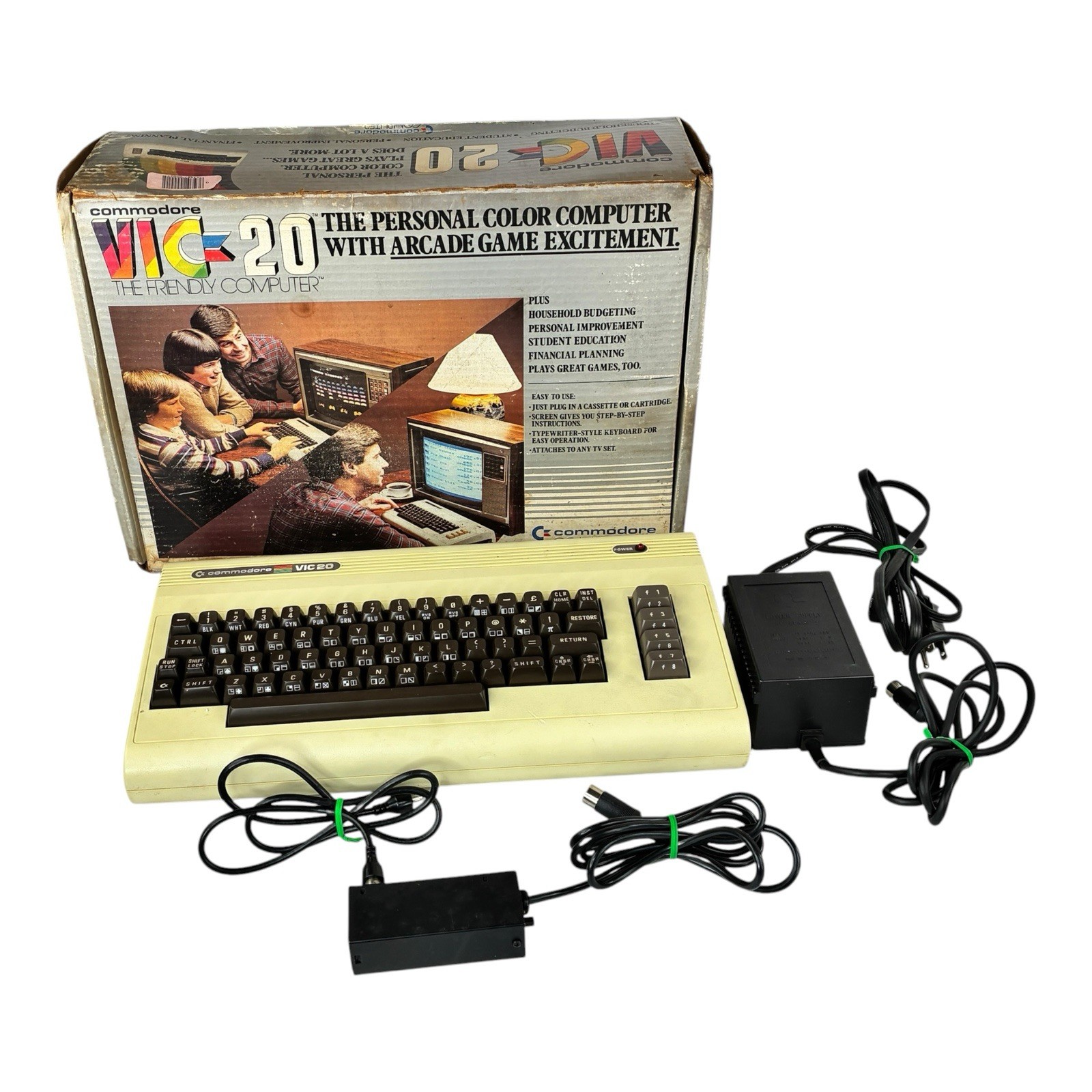 Commodore VIC-20 Personal Computer w/ Box & Power Supply Untested Parts/Repair