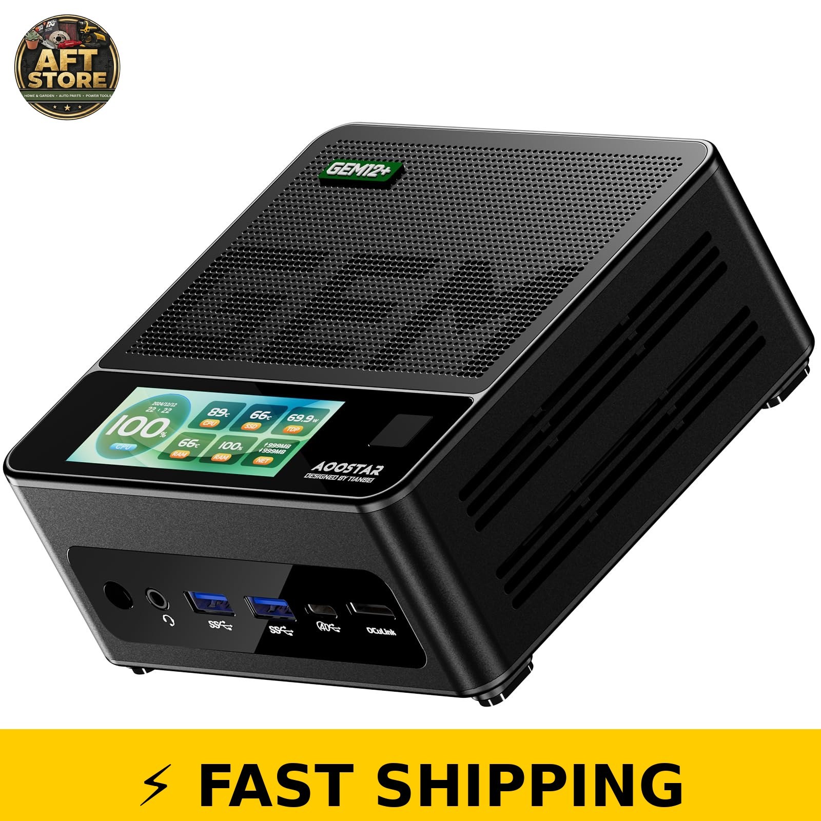 AOOSTAR GEM12+ PRO Mini PC, AMD R7 8845HS, Barebone, 4K Support