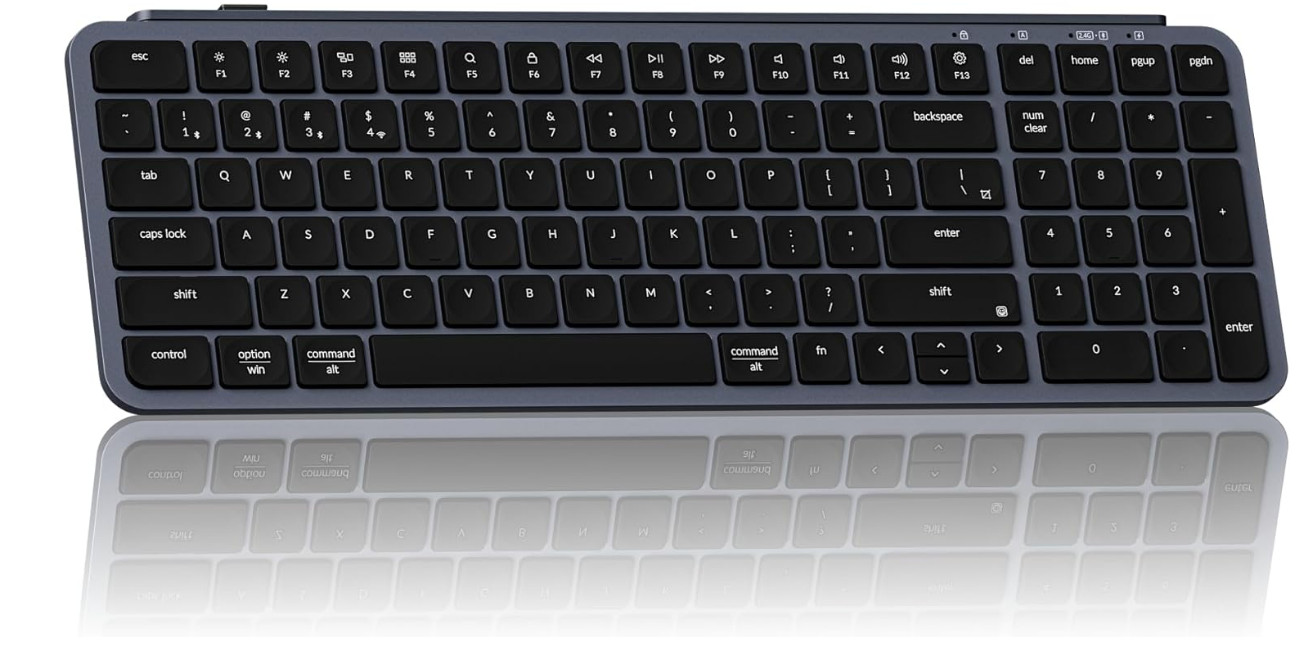 Keychron Ultra-Slim B2 Pro Bluetooth Keyboard 2.4 GHz Wireless Lightweight 96% L