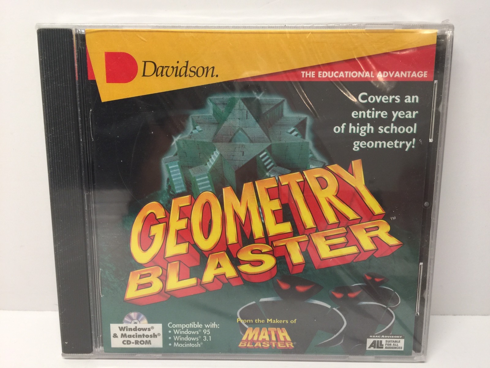 Davidson Geometry Blaster The Educational Advantage PC CD Computer Game New