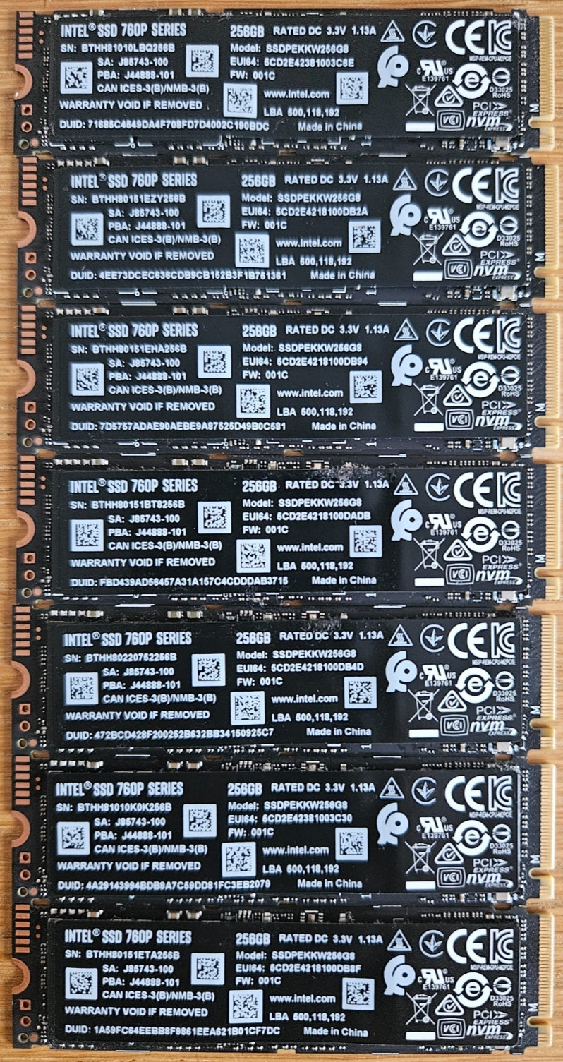 Intel SSD 760p 256GB M.2 2280 80mm Solid State Drive SSD PCIe NVMe SSDPEKKW256G8