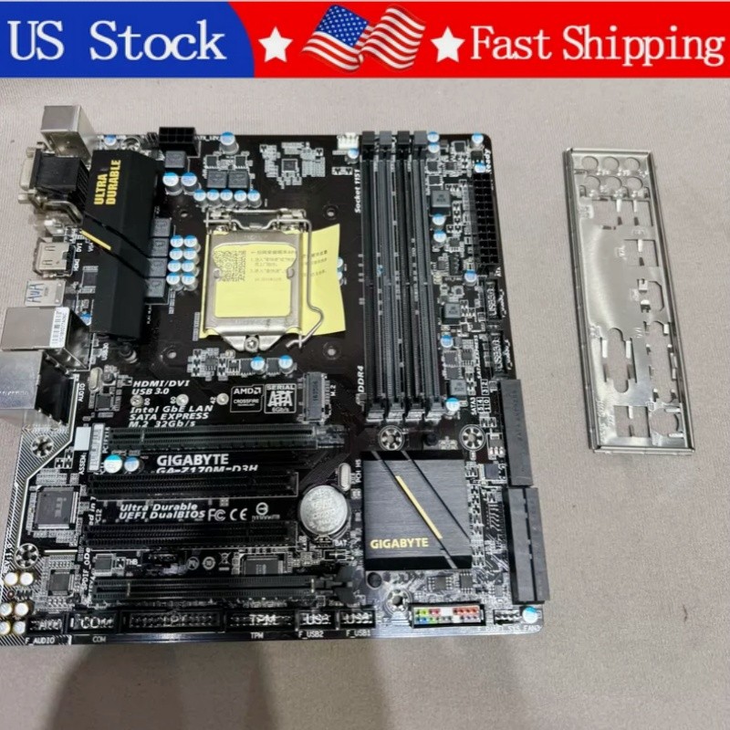 Used Gigabyte GA-Z170M-D3H M-ATX Motherboard LGA1151 Z170 DDR4 4 DIMM Slots