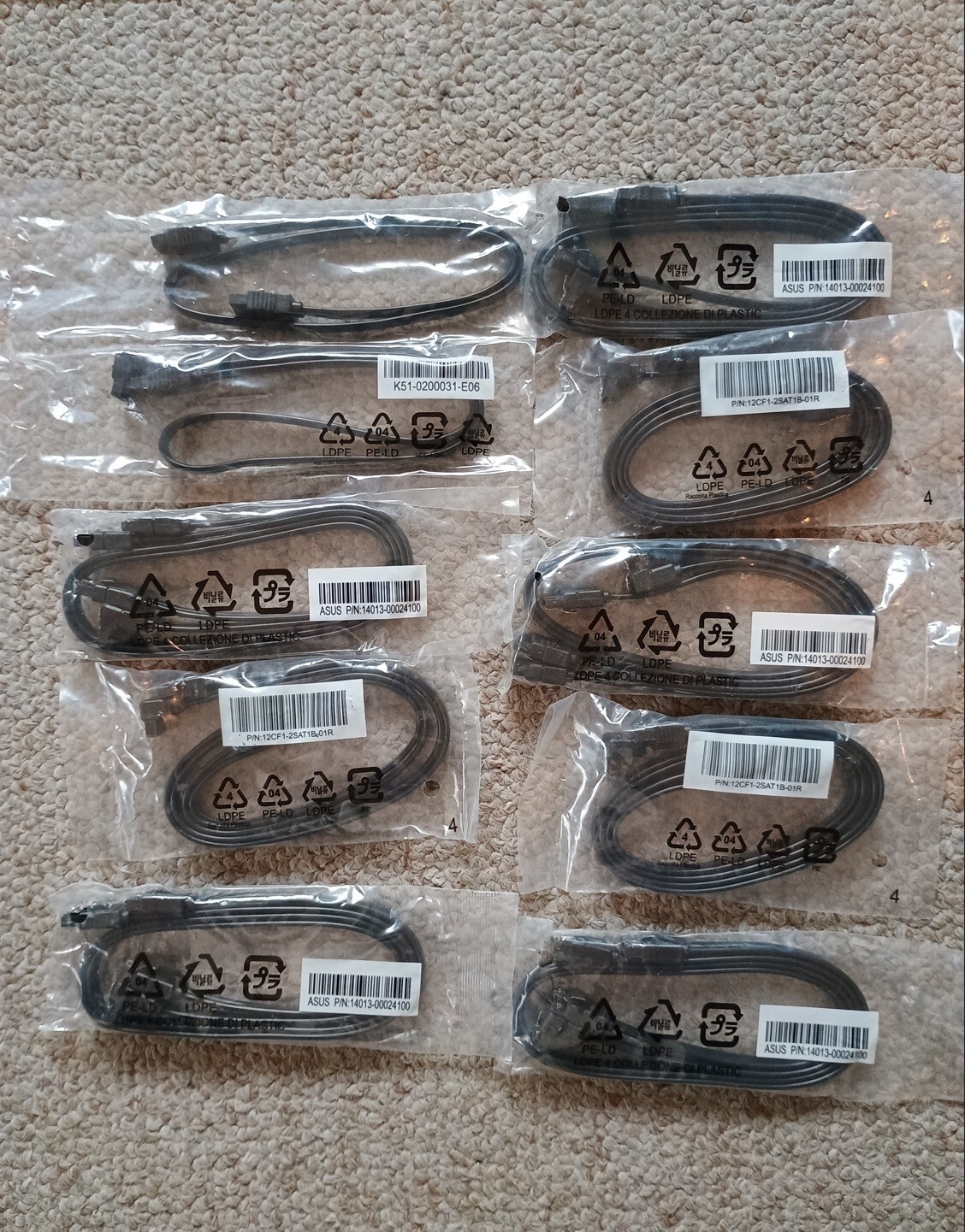 10-Pack (20 PCS)  ASUS MSI GIGABYTE GENUINE SATA Cable III NEW SEALED