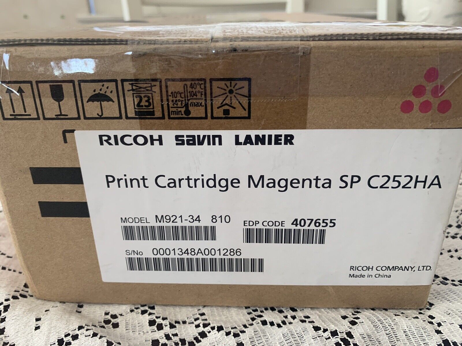 Ricoh SP C252HA Magenta Genuine OEM Original Toner Cartridge Never use. Open box