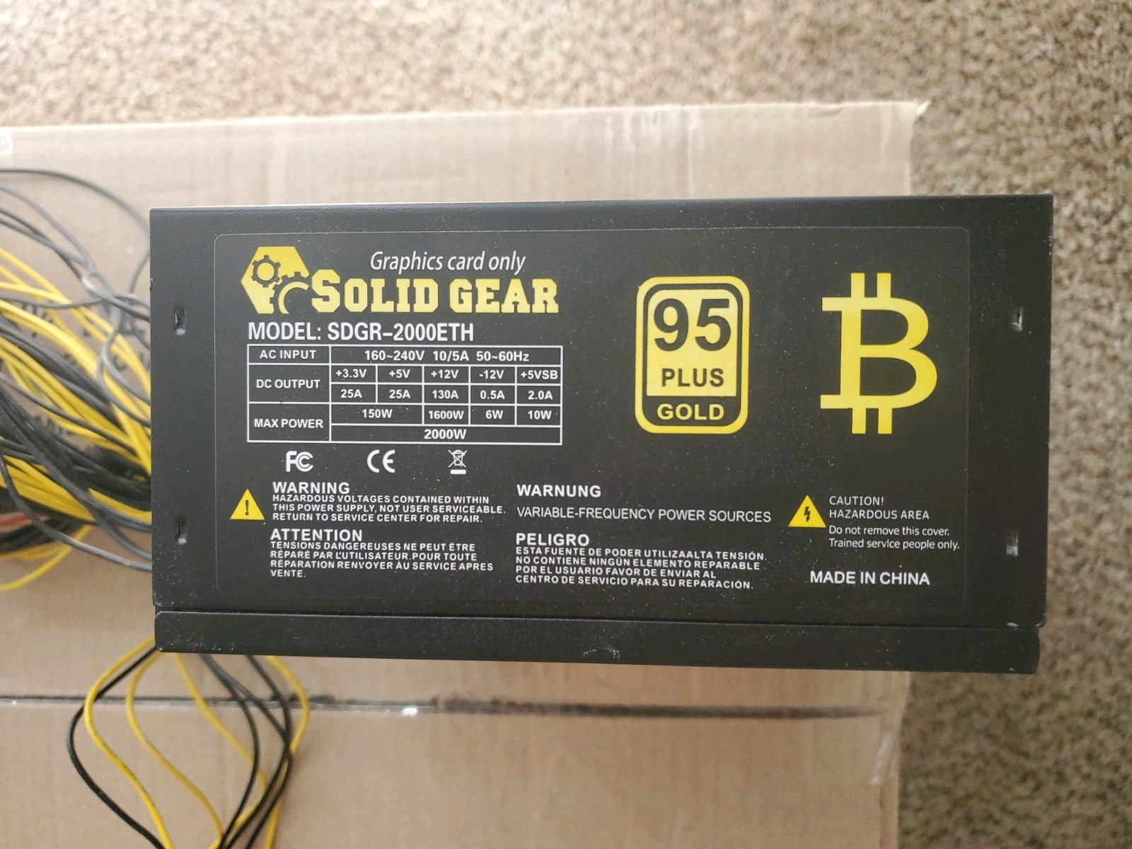 ATX 2000W Power Supply Solid Gear SDGR-2000ETH