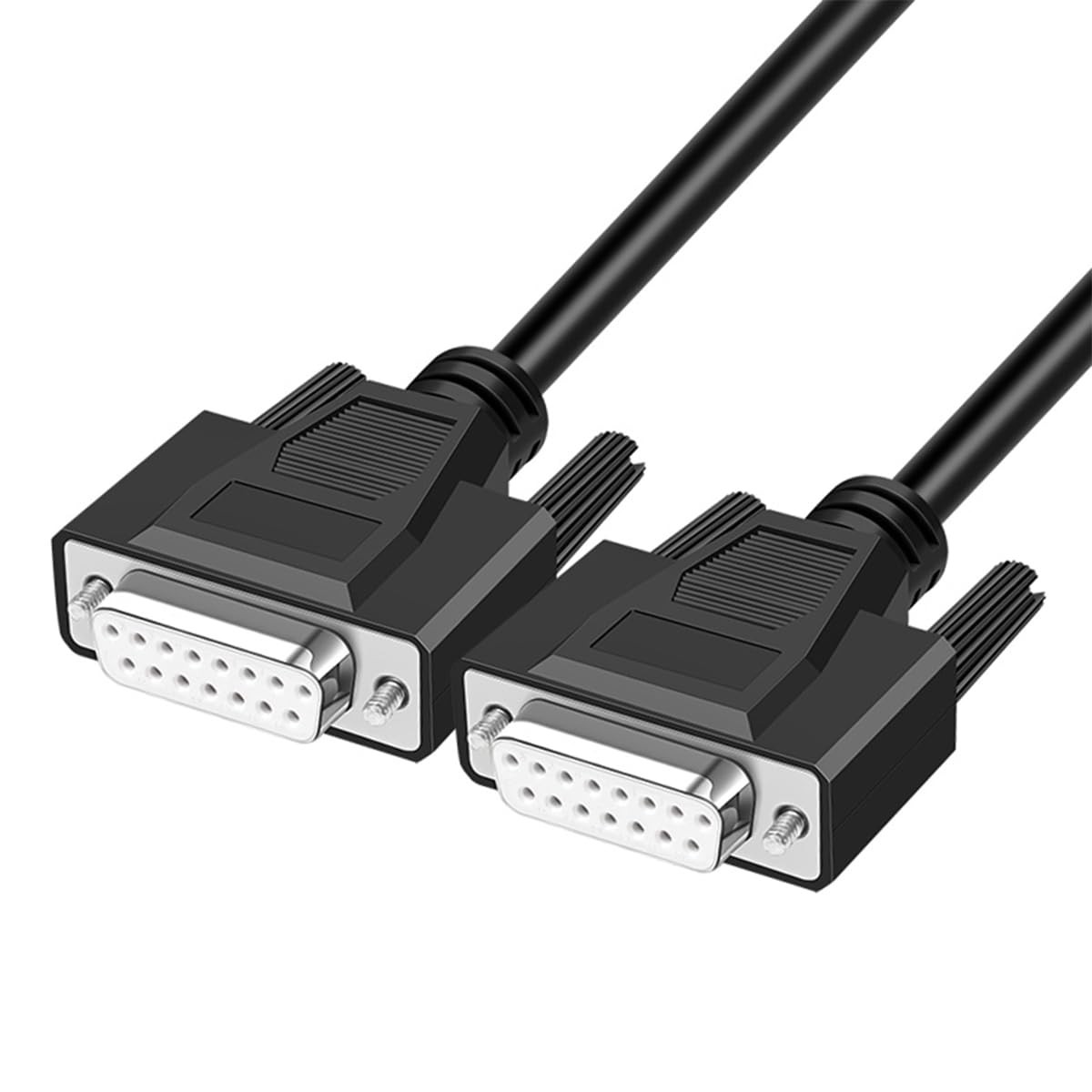 10ft 28AWG DB15 RS232 15 Pin Serial Extension Cable Female To Female Cord