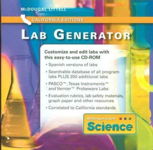 McDougal Littell Science Lab Generator PC MAC CD custom edit database resources