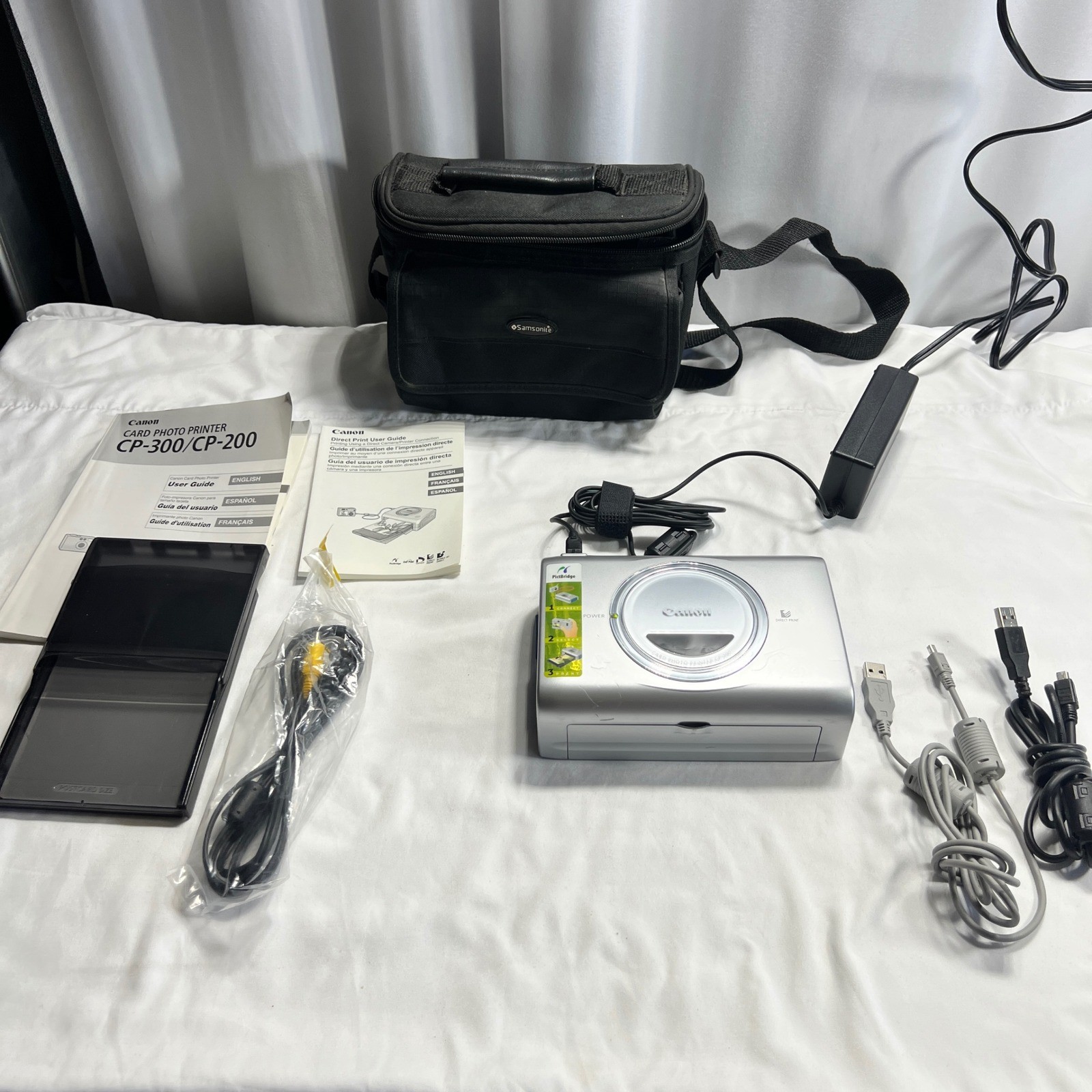 Canon Card Photo Printer CP-200 Silver PictBridge 4x6 Postcard Bundle Tested