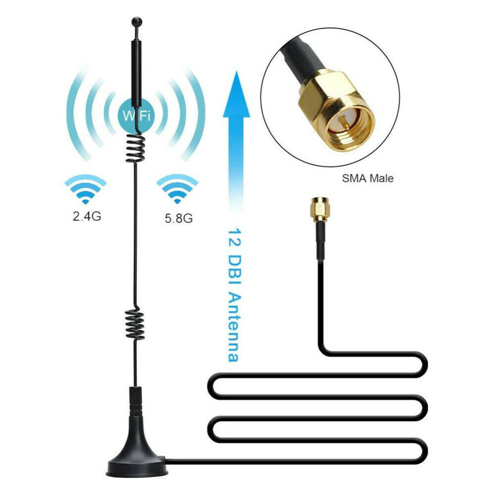 12dbi WIFI Antenna 2.4G/5.8G SMA Male base for Router Camera Signal Booster