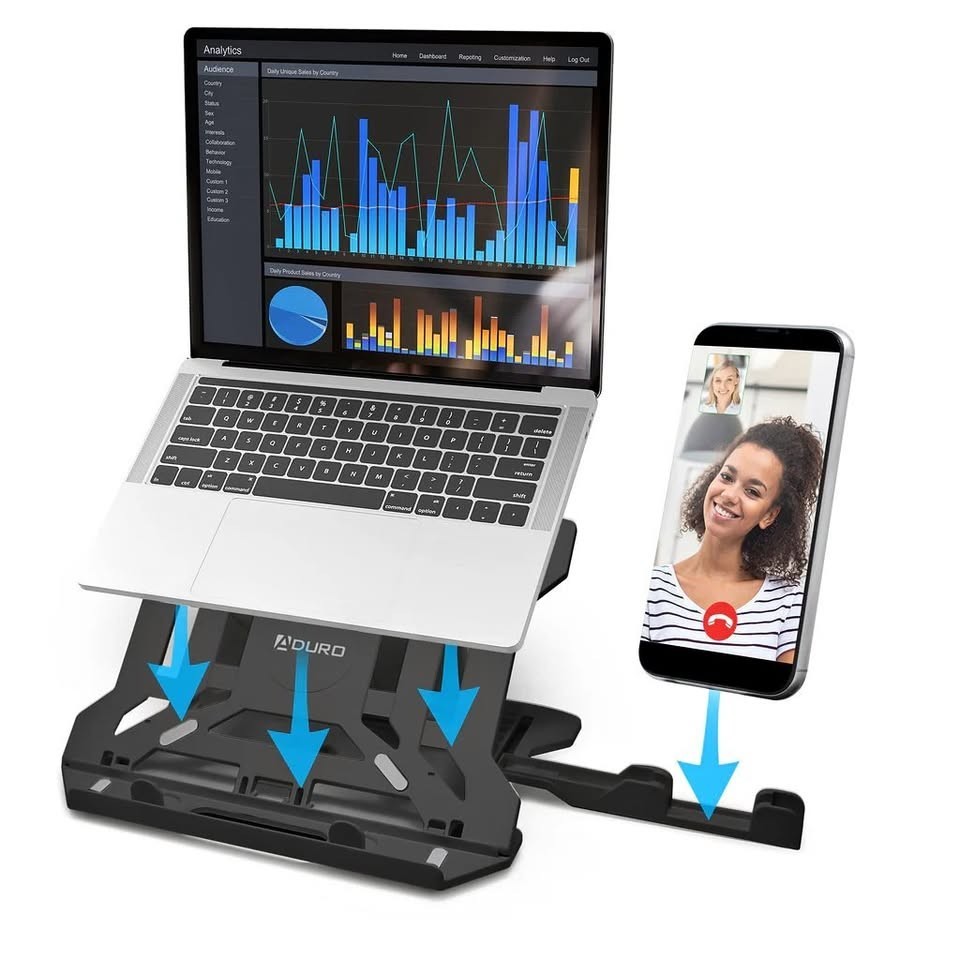 ADURO U-RISE DUO DESKTOP STAND FOR LAPTOP COMPUTERS & SMARTPHONES