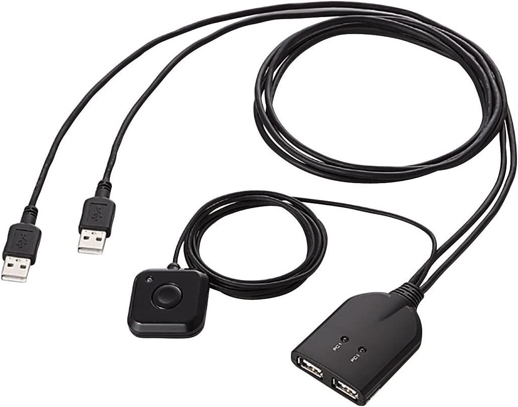 ELECOM KVM Switch keyboard / mouse black KM-A22BBK with hand switch
