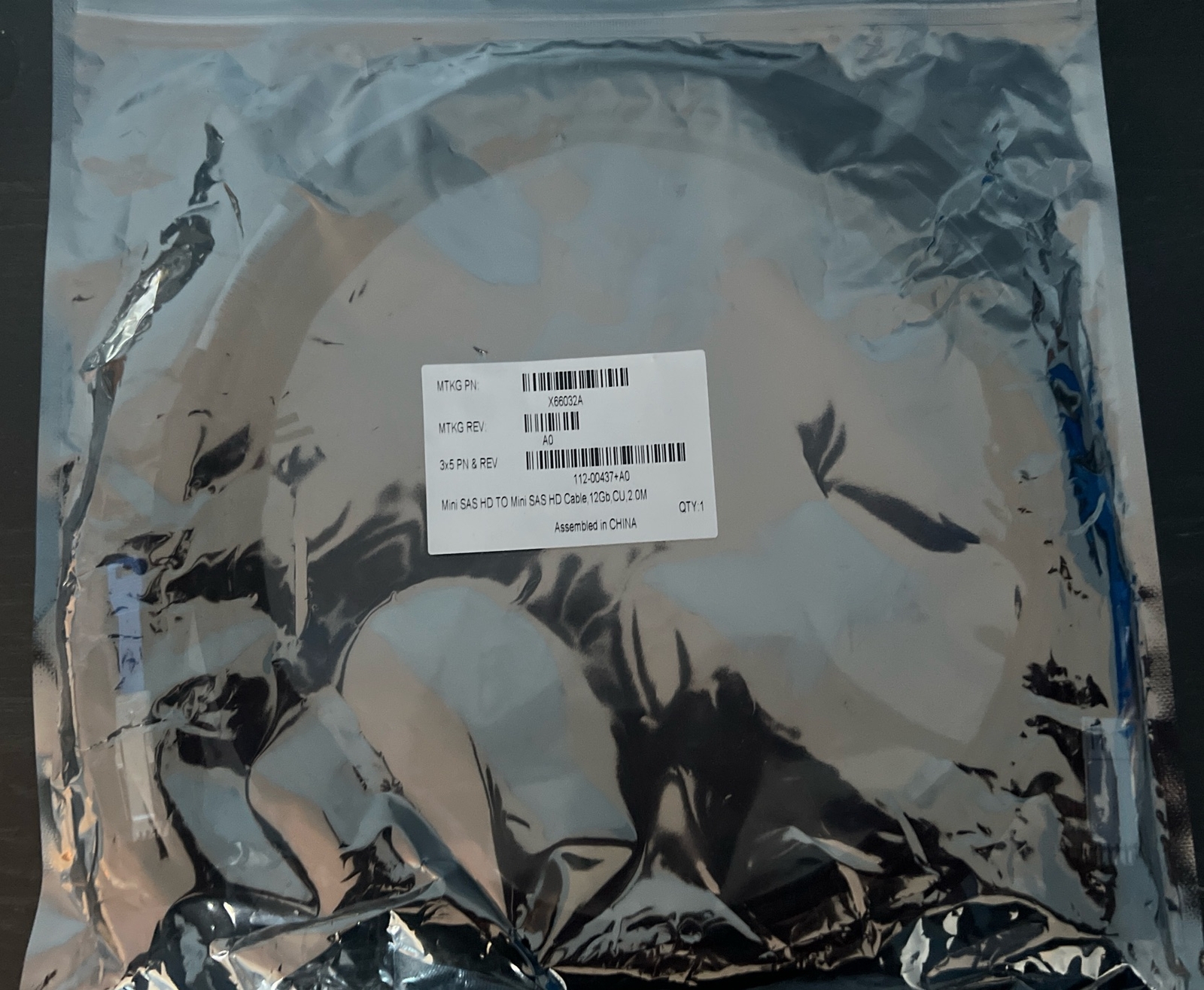 NETAPP X66032A MINI SAS HD TO HD 12GB- 2M CABLE *New Sealed* - 112-00437