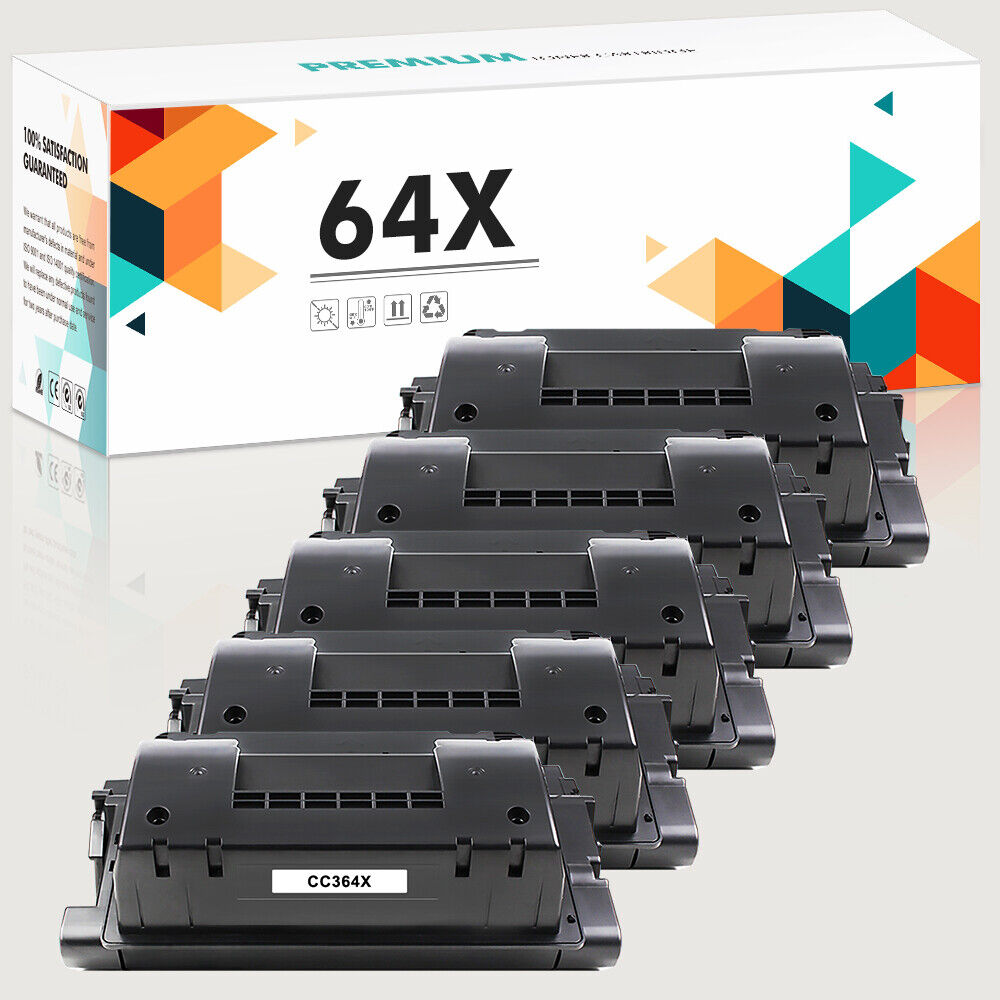 5PK CC364X 64X HY Black Laser Toner Compatible with HP LaserJet P4515n P4515x